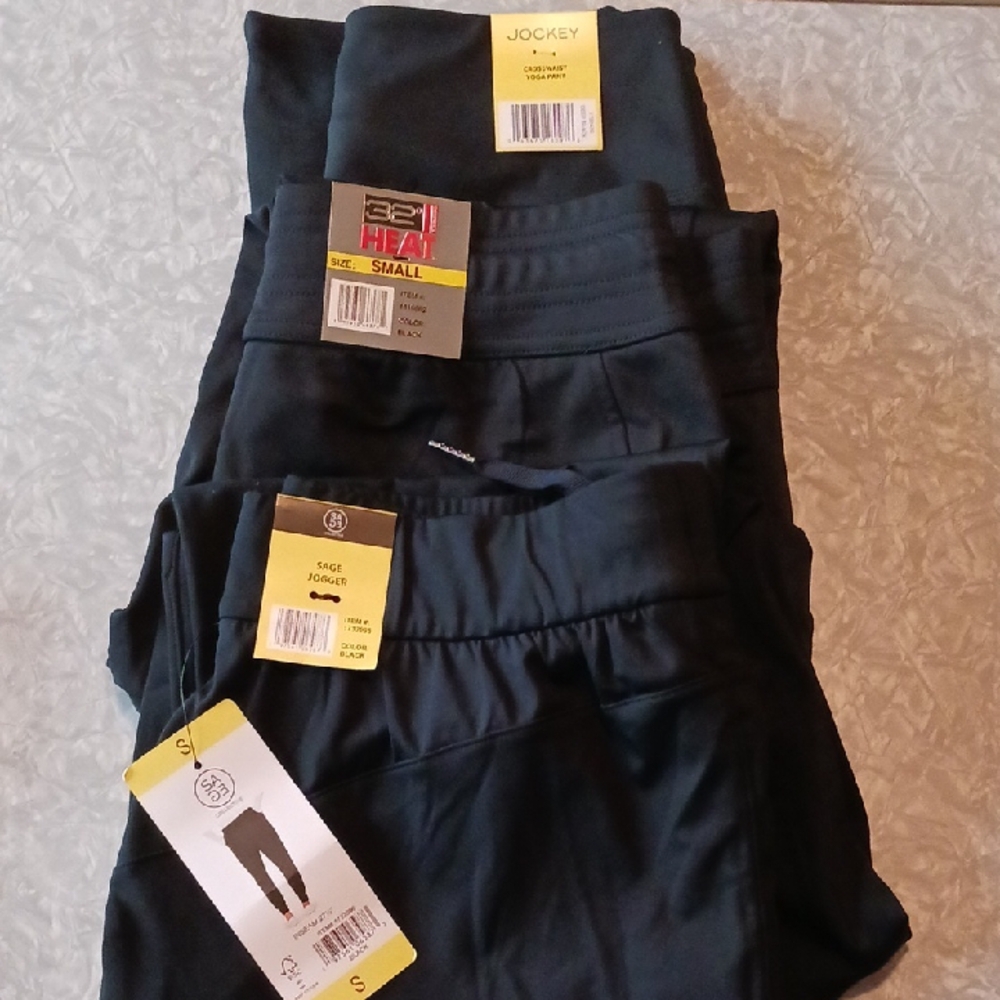 3 Pair of black NWT jogger/yoga pants - size Small